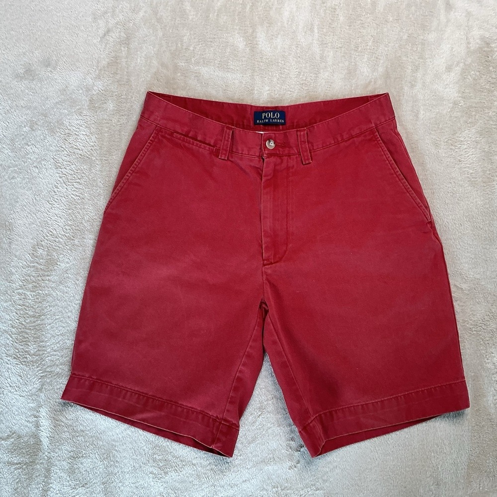 Polo Ralph Lauren Mens Chino Shorts 30x9" Inseam Cotton Twill Red  Classic Fit